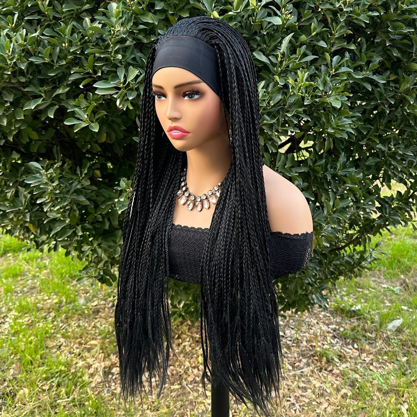 Perruque femme - Bandeau avec tresses - Cheveu Soyeux