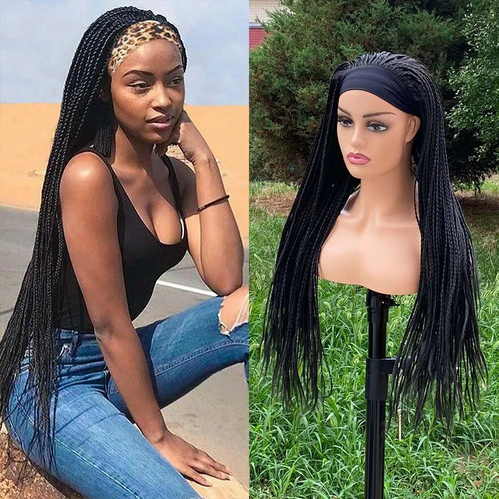 Perruque femme - Bandeau avec tresses - Cheveu Soyeux