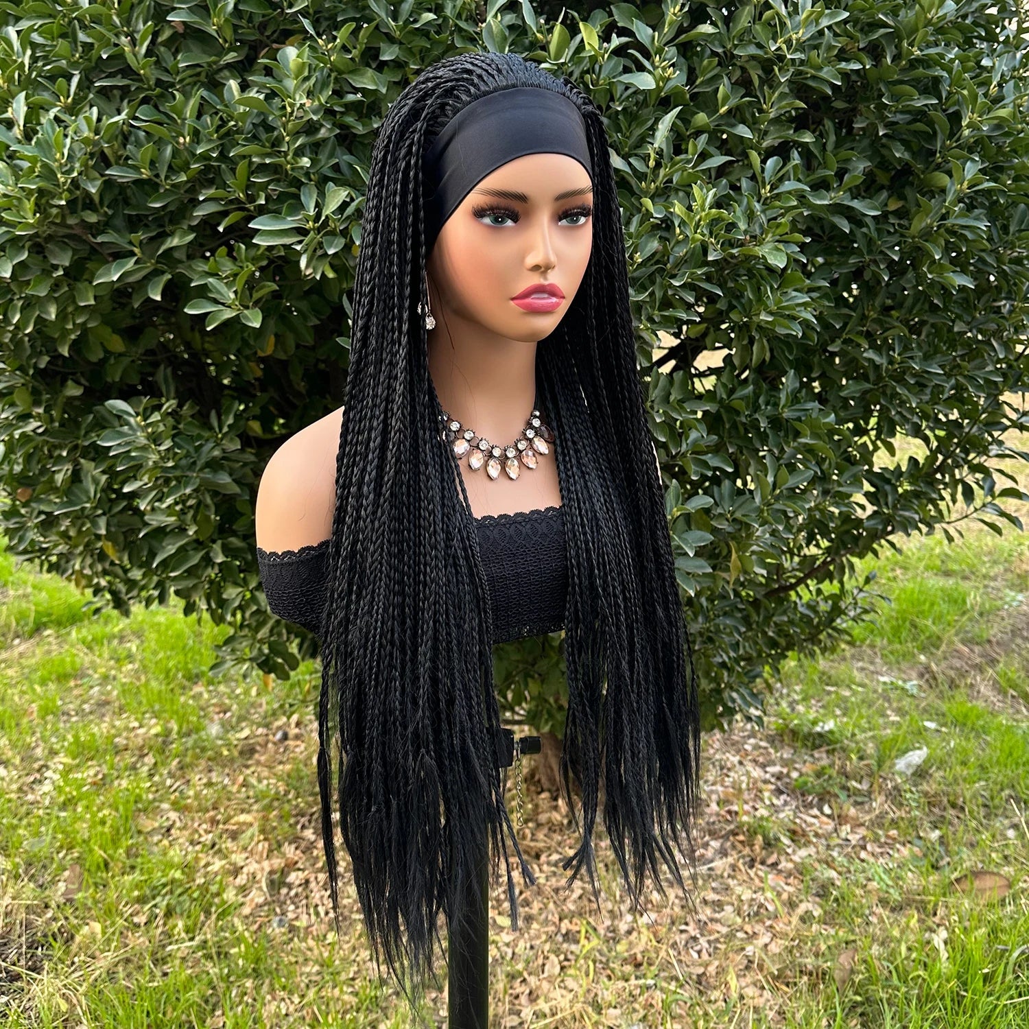 Perruque femme - Bandeau avec tresses - Cheveu Soyeux