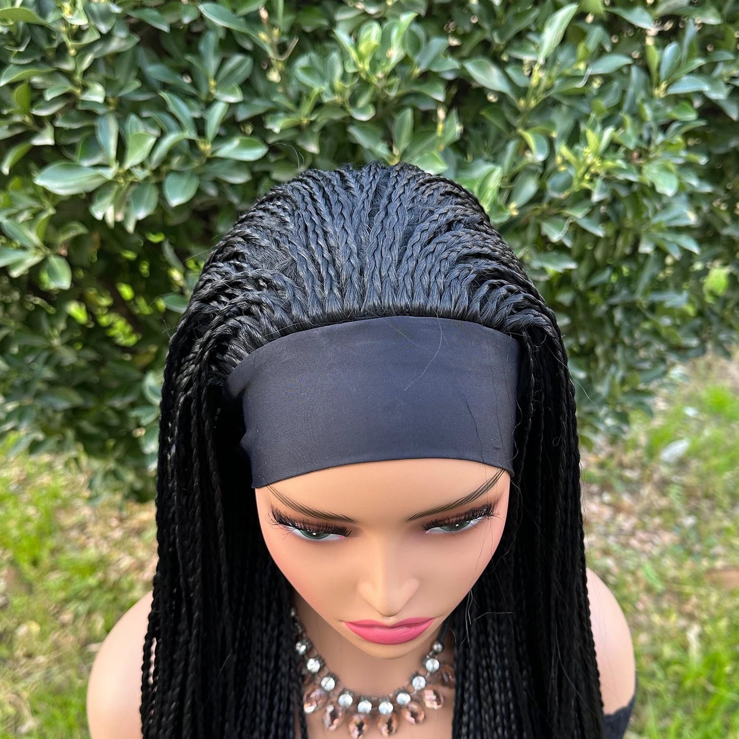 Perruque femme - Bandeau avec tresses - Cheveu Soyeux