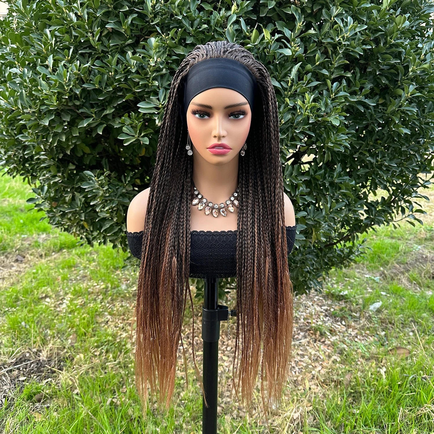 Perruque femme - Bandeau avec tresses - Cheveu Soyeux