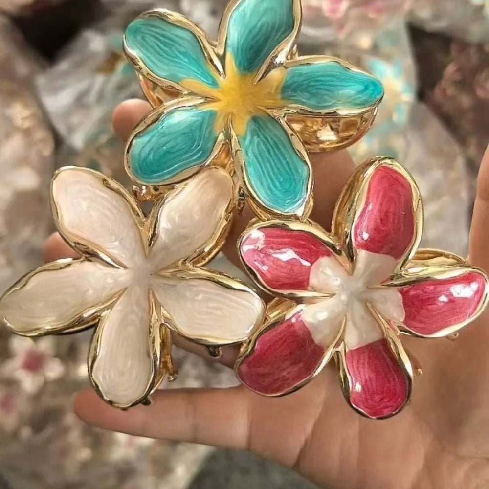 Pince à Cheveux Fleur- Élégance Hawaïenne - Cheveu Soyeux