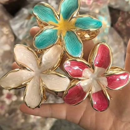 Pince à Cheveux Fleur- Élégance Hawaïenne - Cheveu Soyeux