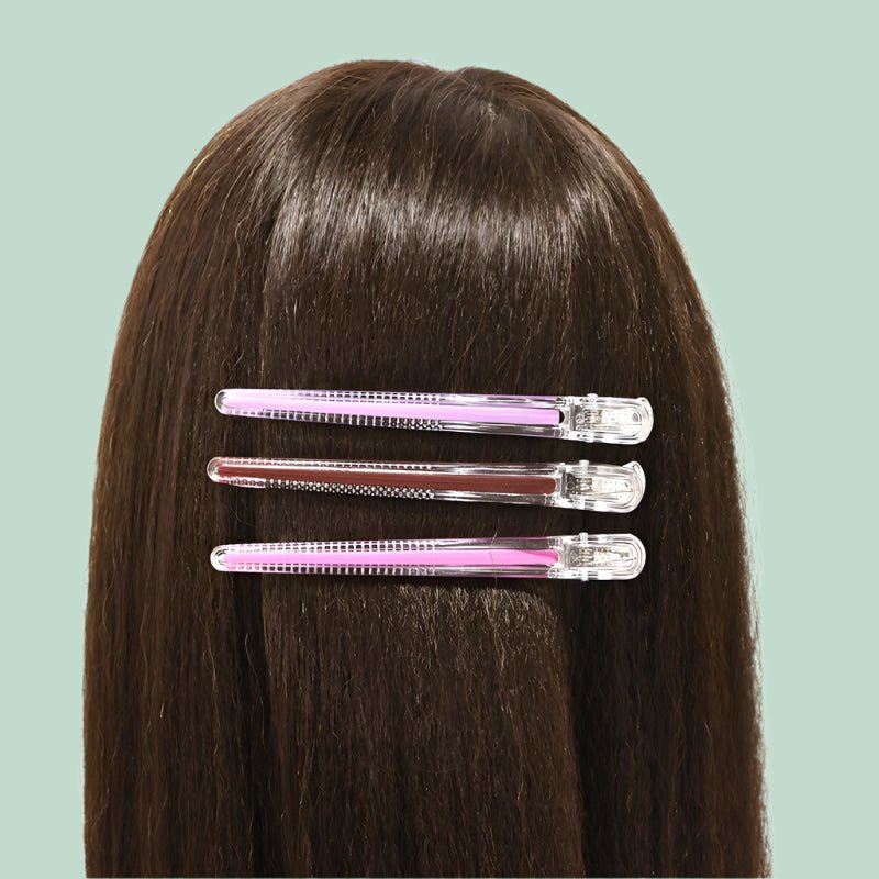 Pinces à Cheveux Professionnelles Antidérapantes- Couleurs cristal - Cheveu Soyeux