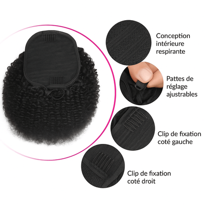 Queue de cheval à cordon afro – Extension cheveux humains - Cheveu Soyeux